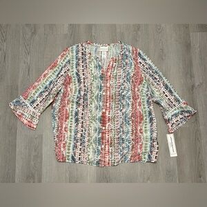Alfred Dunner Size 3X NWT Colorful Striped Women's Top